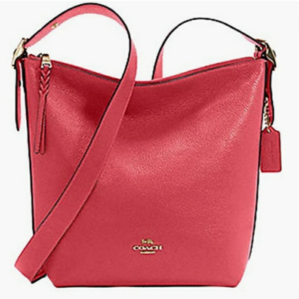 Brand Spanking New with Tags Coach Leather Val Duffle Bag  Fuschia